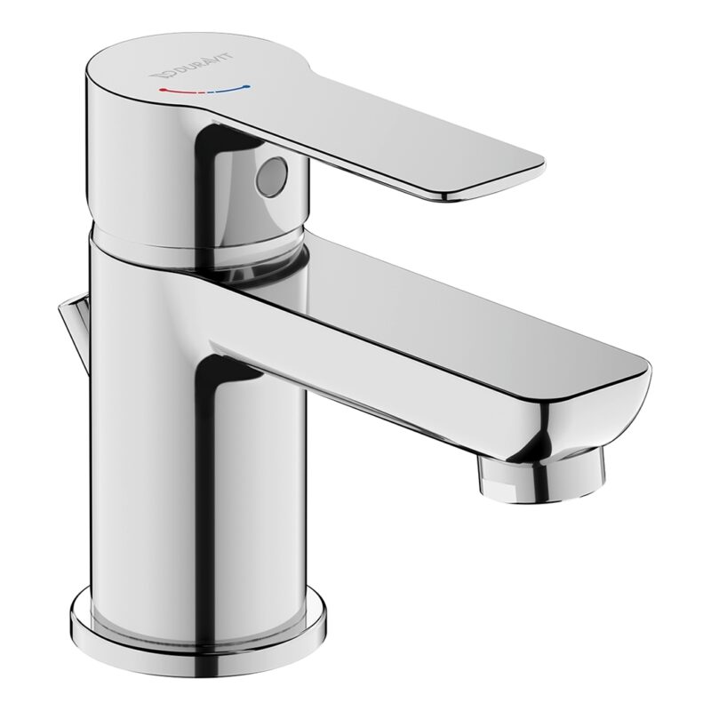 Duravit D-Code Small Chrome Basin Mixer Tap with Pop-Up Waste