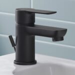 Duravit D-Code Small Matt Black Basin Mixer Tap with Pop-Up Waste