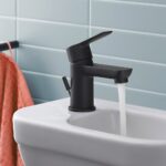 Duravit D-Code Small Matt Black Basin Mixer Tap with Pop-Up Waste