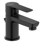 Duravit D-Code Small Matt Black Basin Mixer Tap with Pop-Up Waste