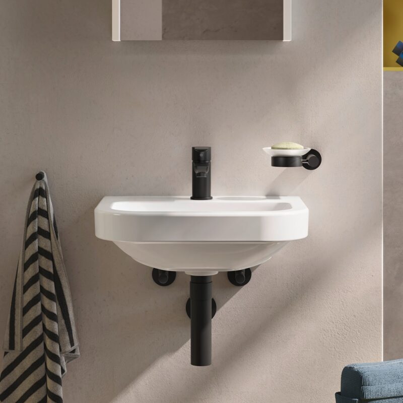 Duravit D-Code Small Matt Black Basin Mixer Tap