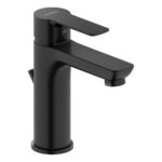 Duravit D-Code Medium Matt Black Basin Mixer Tap with Pop-Up Waste