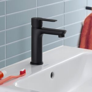 Duravit D-Code Matt Black Medium Basin Mixer Tap