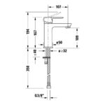Duravit D-Code Matt Black Medium Basin Mixer Tap