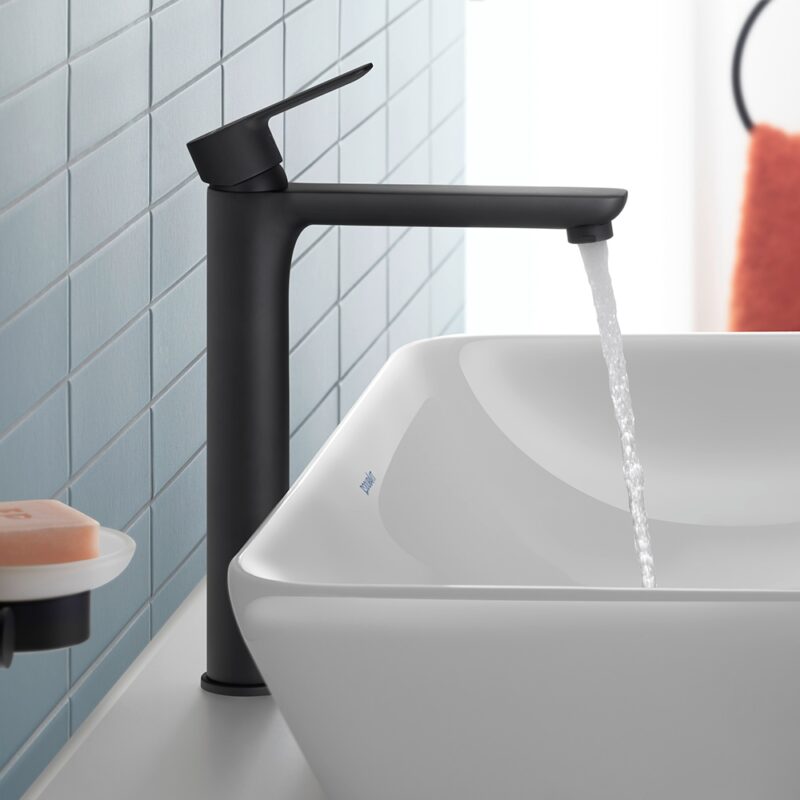 Duravit D-Code Large Matt Black Single Lever Basin Mixer Tap
