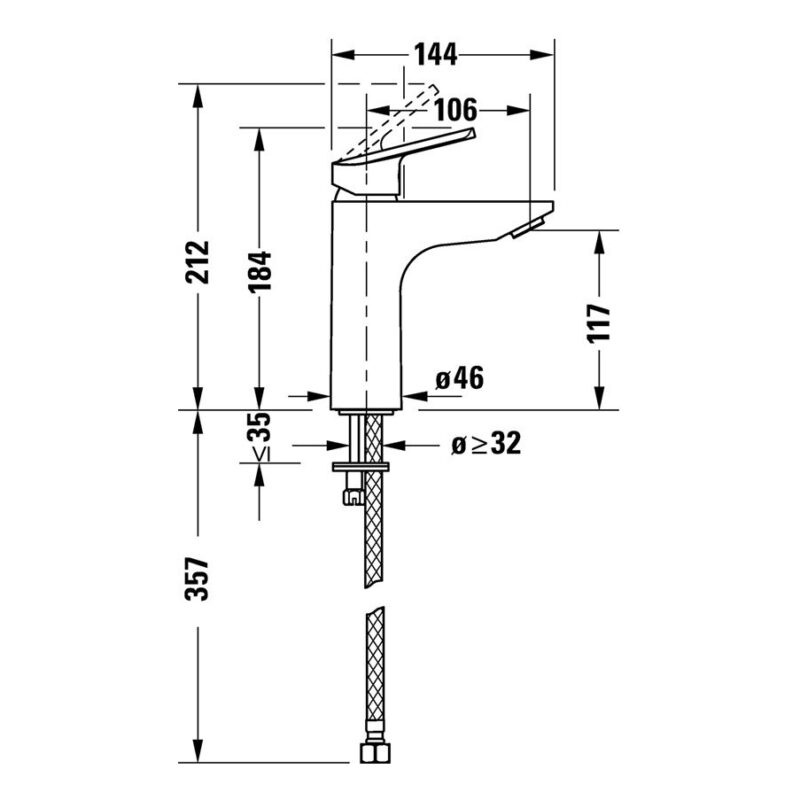 Duravit No.1 FreshStart M-Size Single Lever Basin Mixer Tap