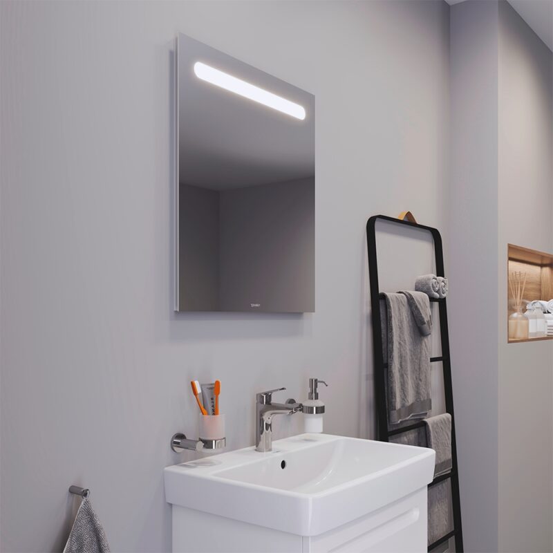 Duravit No.1 600 x 700mm Illuminated Mirror Matt White