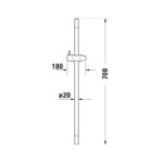 Duravit Chrome Shower Rail 700mm