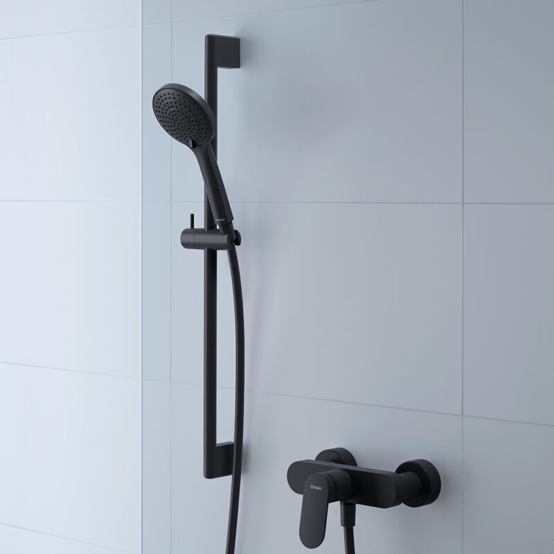 Duravit Matt Black Shower Slide Rail 700mm
