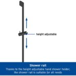 Duravit Matt Black Shower Slide Rail 700mm