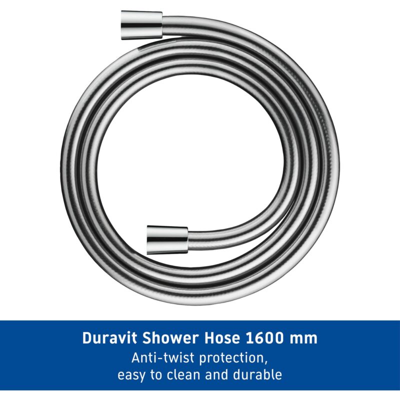 Duravit 1.6m Smooth Shower Flex Chrome