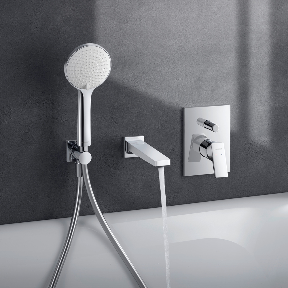 Duravit Chrome/White 110mm 3 Function Hand Shower