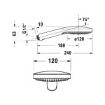 Duravit Matt Black 3 Jet 120mm Hand Shower