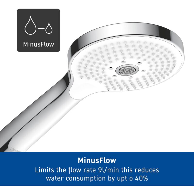 Duravit MinusFlow 120mm 3 Spray Hand Shower Chrome