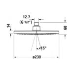 Duravit Round 230mm Matt Black Head Shower