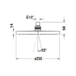 Duravit 250mm Round Head Shower Chrome / White