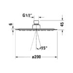 Duravit Chrome Round Head Shower 200mm