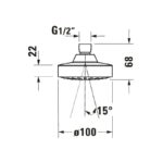 Duravit Round 100mm Head Shower Chrome