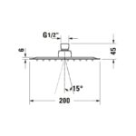 Duravit Square 200mm Chrome Head Shower