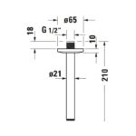 Duravit Round 200mm Ceiling Shower Arm Chrome