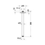Duravit Round 300mm Ceiling Shower Arm Chrome
