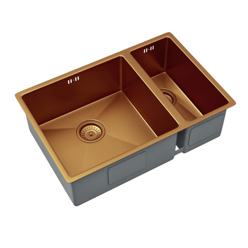 Ellsi Elite 1.5 Bowl Inset/Undermounted Steel Kitchen Sink Copper