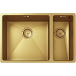 Ellsi Elite 1.5 Bowl Inset/Undermounted Steel Kitchen Sink Gold