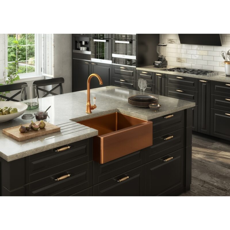 Ellsi Excel 1 Bowl Belfast Style Sink & Waste Copper Finish