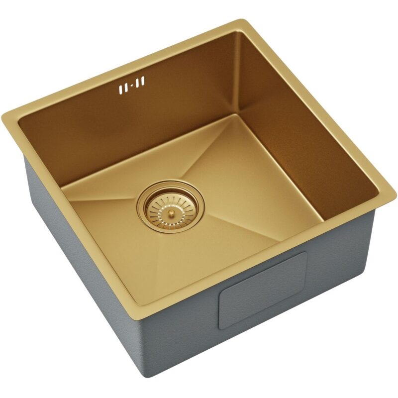 Ellsi Elite 1 Bowl Stainless Steel Kitchen Sink & Waste Gold