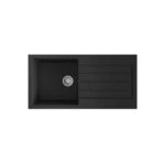 Ellsi Comite 1 Bowl Inset Kitchen Sink with Drainer 1000x500mm Black