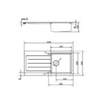 Ellsi Comite 1 Bowl Inset Kitchen Sink with Drainer 1000x500mm Black