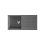 Ellsi Comite 1 Bowl Inset Kitchen Sink with Drainer 1000x500mm Grey