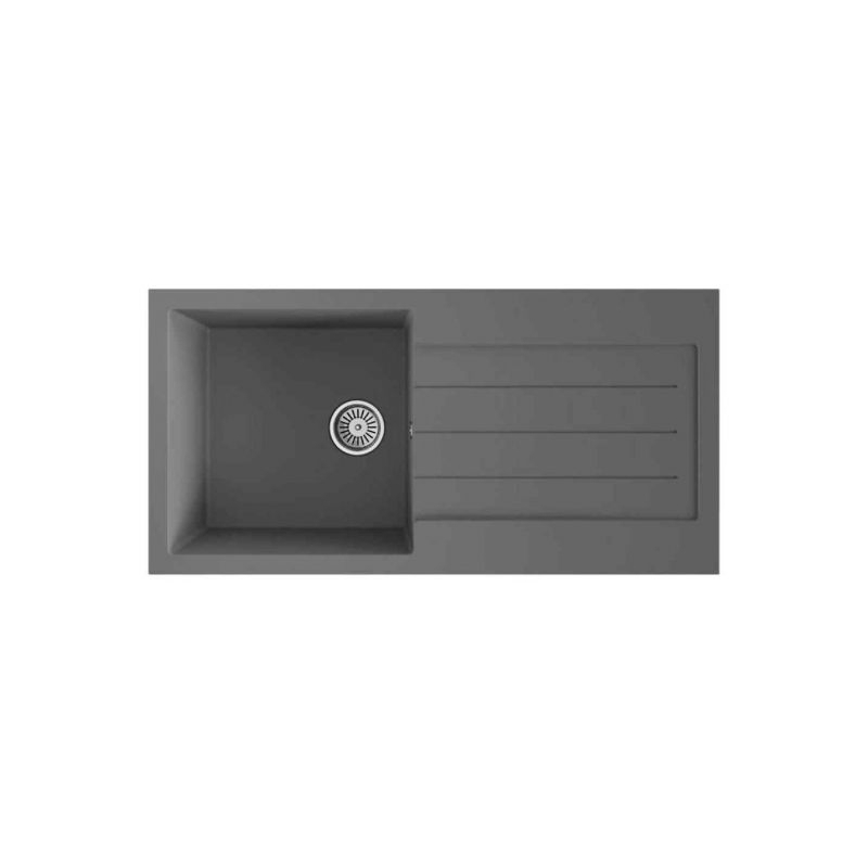 Ellsi Comite 1 Bowl Inset Kitchen Sink with Drainer 1000x500mm Grey Ellsi Comite 1 Bowl Inset Kitchen Sink with Drainer 1000x500mm Grey