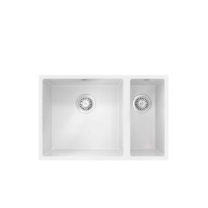 Ellsi Comite 1.5 Bowl Inset/Undermount Kitchen Sink 670x440mm Matt White