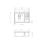 Ellsi Comite 1.5 Bowl Inset/Undermount Kitchen Sink 670x440mm Matt White
