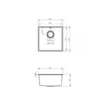 Ellsi Comite 1 Bowl Inset/Undermount Kitchen Sink 440x440mm Matt Grey