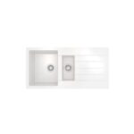 Ellsi Comite 1.5 Bowl Inset Kitchen Sink with Drainer 1000x500mm Matt White