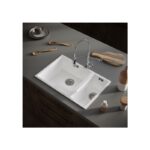 Ellsi Comite 1.5 Bowl Inset/Undermount Kitchen Sink 670x440mm Gloss White