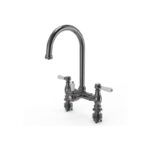 Ellsi 3 in 1 Traditional Bridge Hot Water Kitchen Mixer Gun Metal/White