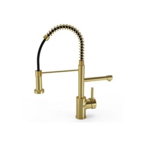 Ellsi 3 in 1 Hot Water Kitchen Sink Mixer with Handset Brushed Brass