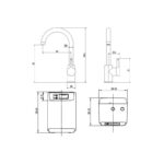 Ellsi 3 in 1 Single Lever Hot Water Kitchen Sink Mixer Tap Gun Metal