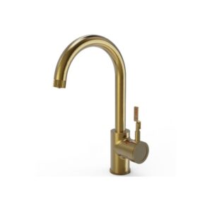 Ellsi 3 in 1 Industrial Single Lever Hot Water Kitchen Sink Mixer Brushed Gold