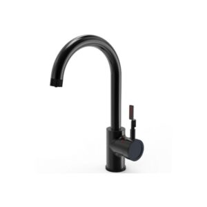 Ellsi 3 in 1 Industrial Single Lever Hot Water Kitchen Sink Mixer Matt Black