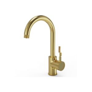 Ellsi 3 in 1 Industrial Single Lever Hot Water Kitchen Sink Mixer Brushed Brass