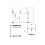 Ellsi 3 in 1 Industrial Single Lever Hot Water Kitchen Sink Mixer Gun Metal