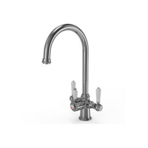 Ellsi 3 in 1 Cruciform Hot Water Kitchen Sink Mixer Chrome/White