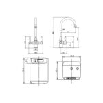 Ellsi 3 in 1 Cruciform Hot Water Kitchen Sink Mixer Brushed Copper/White