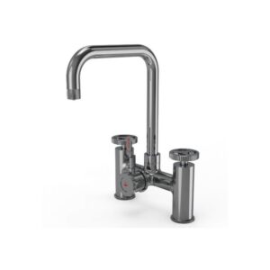 Ellsi 3 in 1 Industrial Bridge Hot Water Kitchen Sink Mixer Chrome