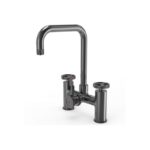Ellsi 3 in 1 Industrial Bridge Hot Water Kitchen Sink Mixer Gun Metal