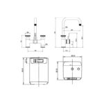 Ellsi 3 in 1 Industrial Bridge Hot Water Kitchen Sink Mixer Gun Metal